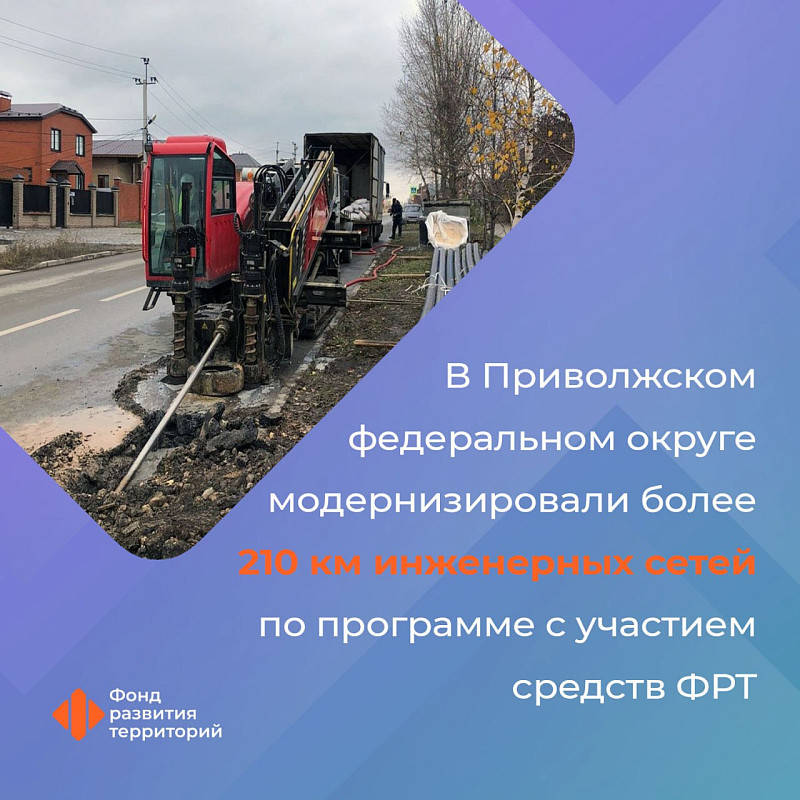 В Приволжском федеральном округе модернизировали более 210 км инженерных сетей по программе модернизации коммунальной инфраструктуры